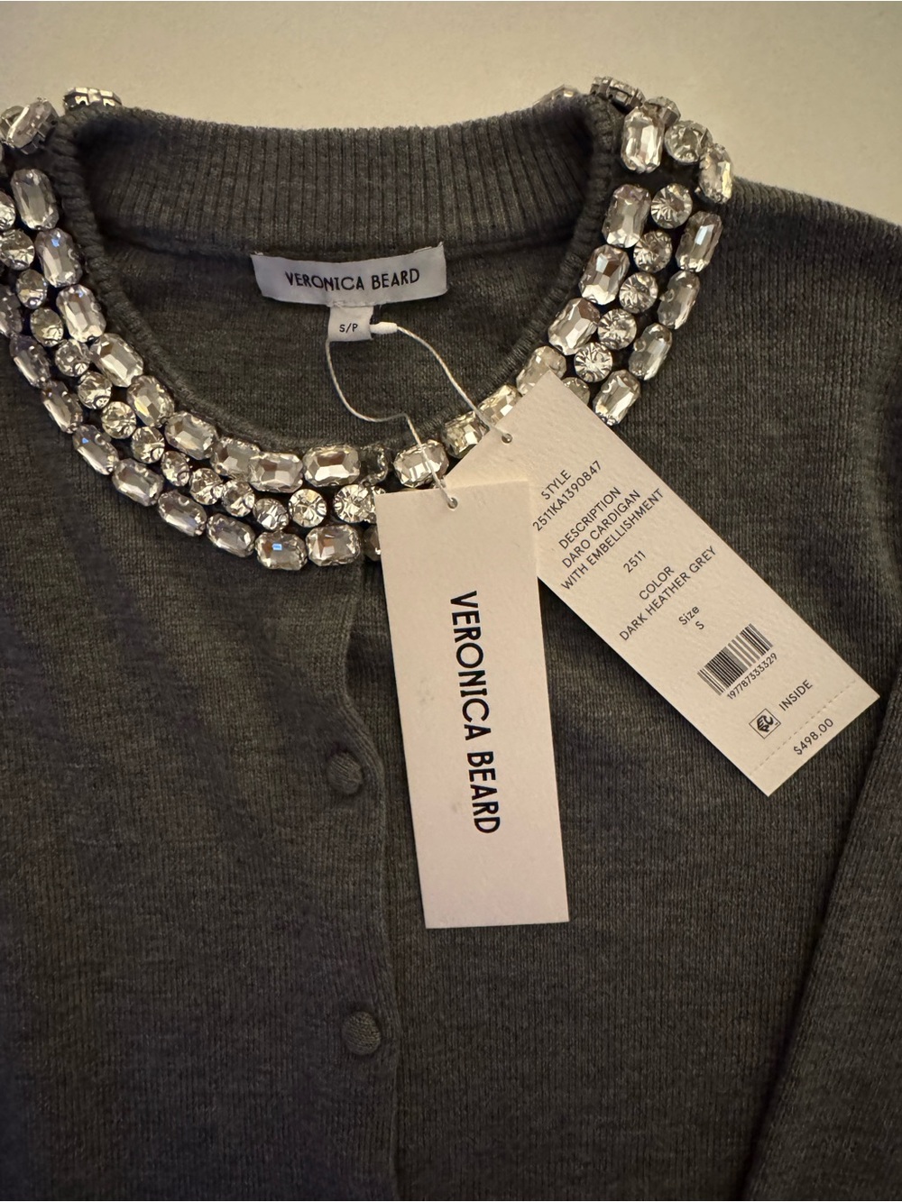 Veronica Beard 🩶 Daro Embellished Cardigan - Picture 10 of 11